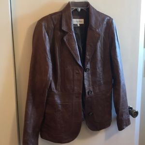 Brown leather jacket